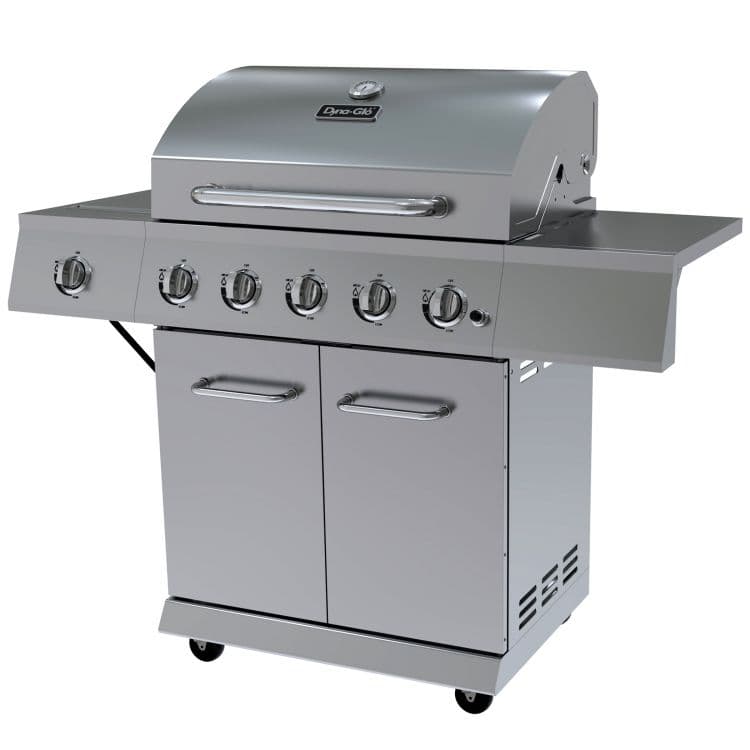 Dyna-Glo DGE Series 5 Burner LP Gas Grill - Stainless / Gunmetal / Bronze